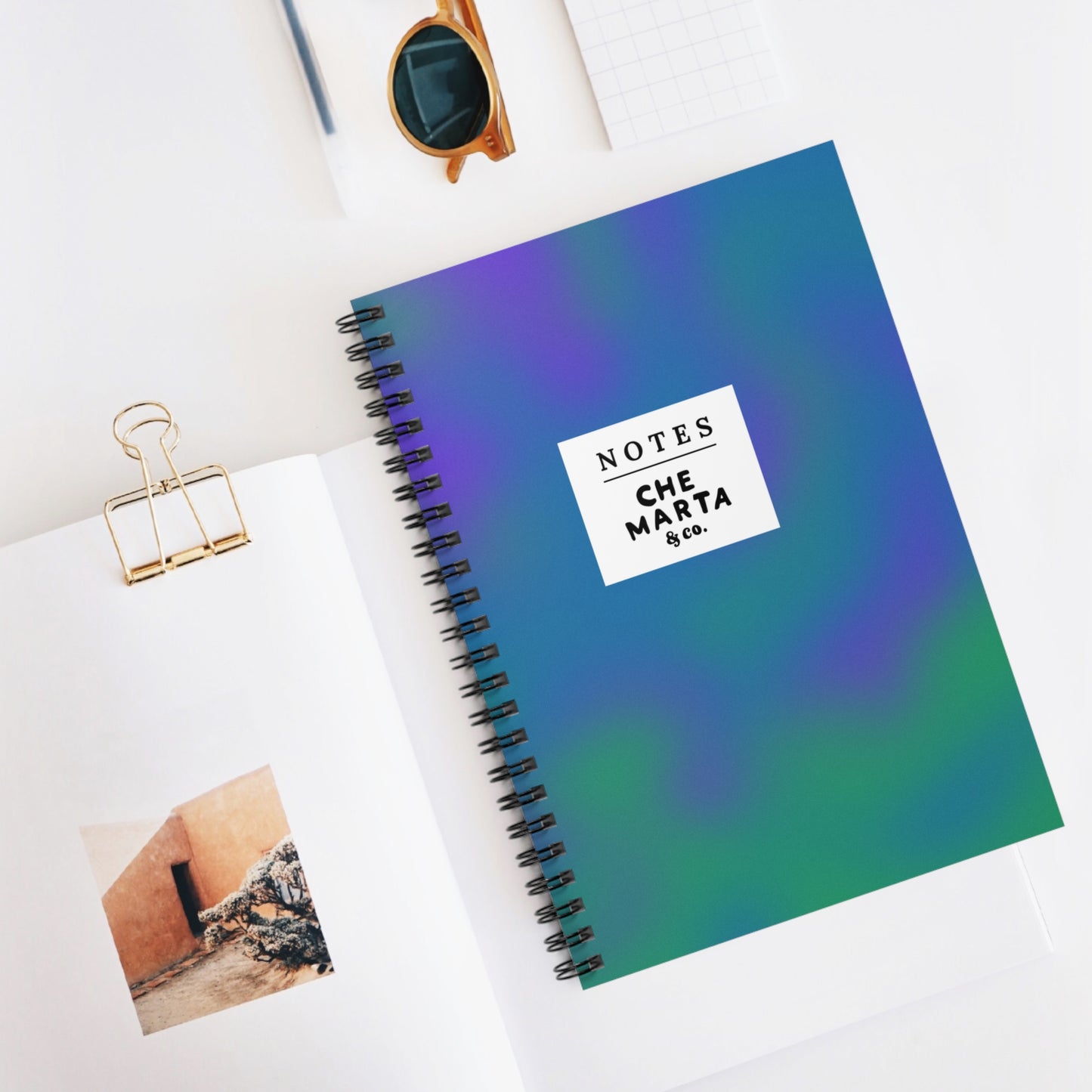Blue & Green Spiral Notebook | Che Marta & Co.