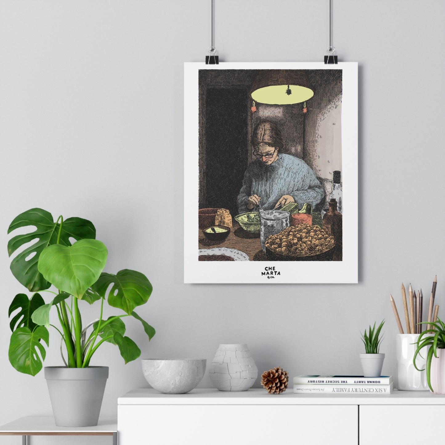 Kitchen Wall Art | Cozy Cooking Illustration Print