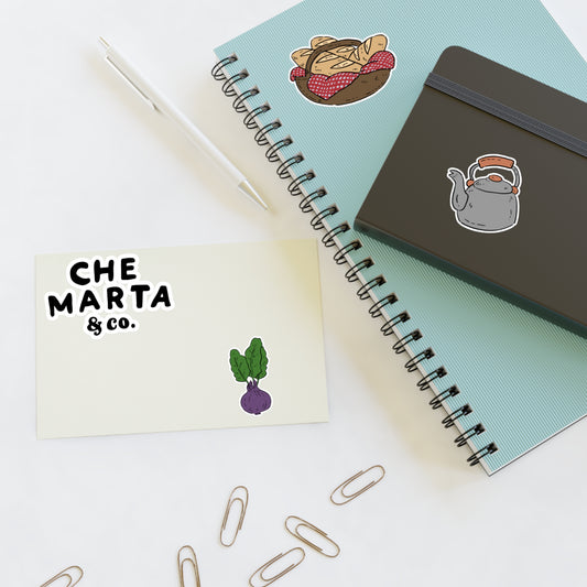 Kitchen Sticker Sheet — Bread, Kettle & Veggie Illustrations, Cozy Cooking Decals, Cute Planner & Journal Stickers