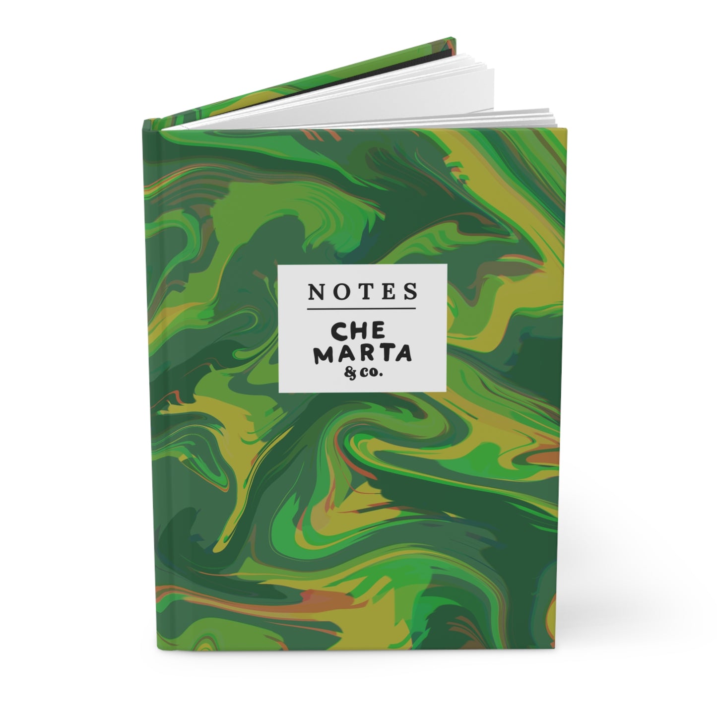 Marbled Green Hardcover Journal | Che Marta & Co.